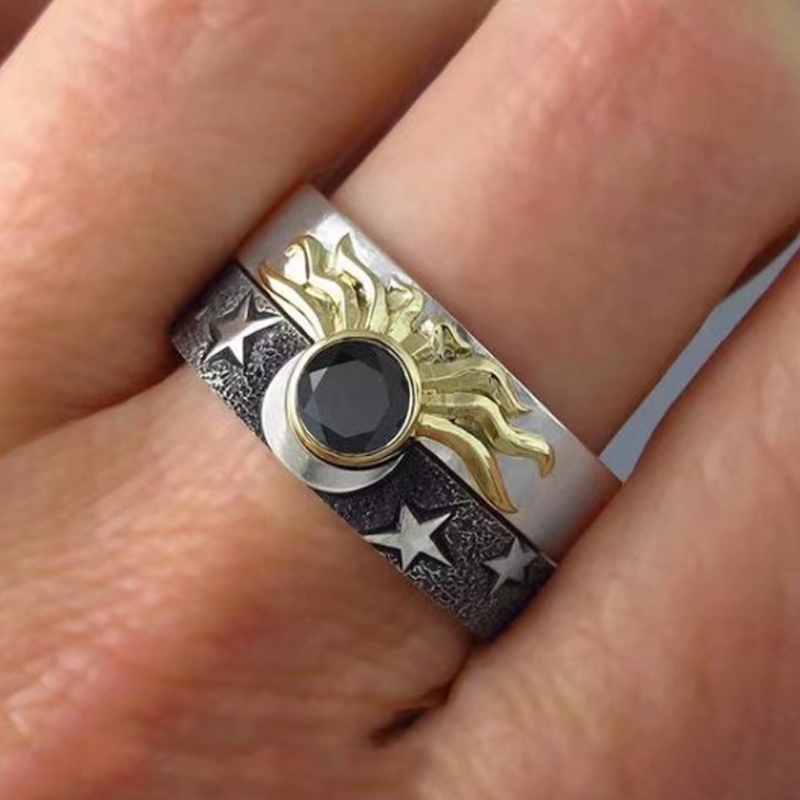 Avtoit | Vintage Star Moon Sun Ring Set