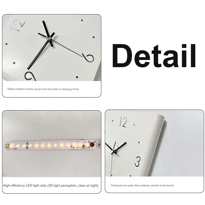 Avtoit | Double-Sided Illuminated Corner Silent Wall Clock
