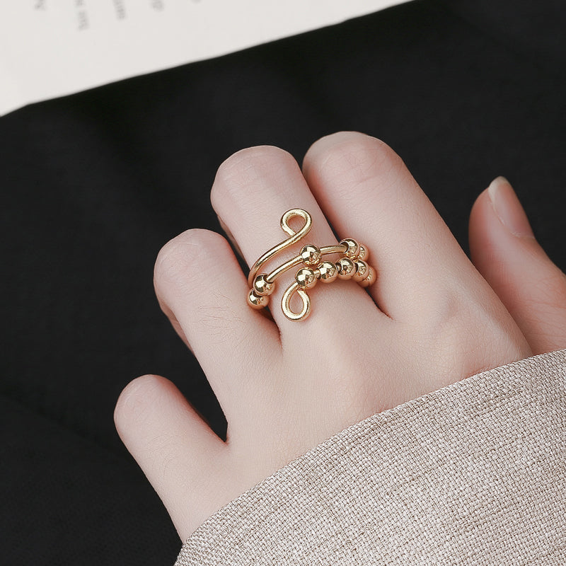 Avtoit | Distribute Your Fear Circle Beads Fidget Ring