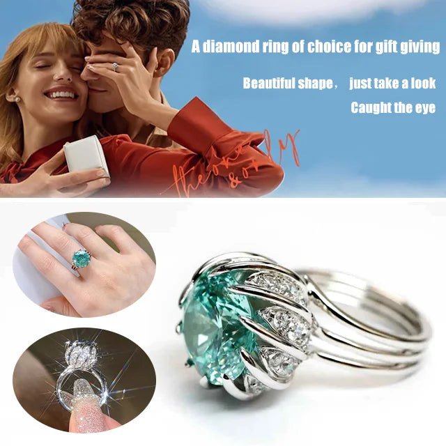 Avtoit | 6 Carat Paraiba Blue-green Lotus Diamond Ring