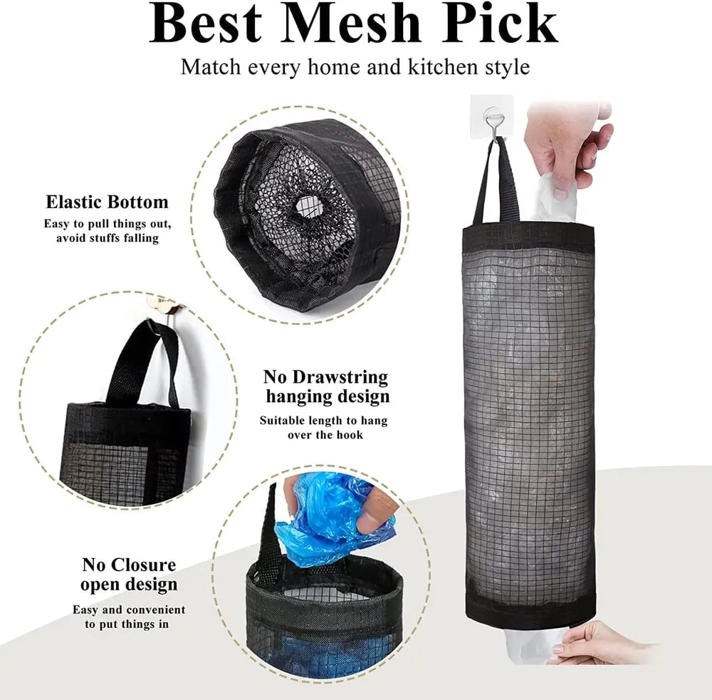 Avtoit | Hanging Pocket Organizer – Breathable Mesh for Storing Kitchen Bags and Fruits/Veggies