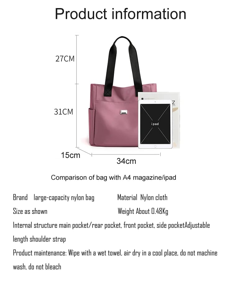 Avtoit | Large Capacity Water Repellent Multi Pocket Nylon Shoulder Bag