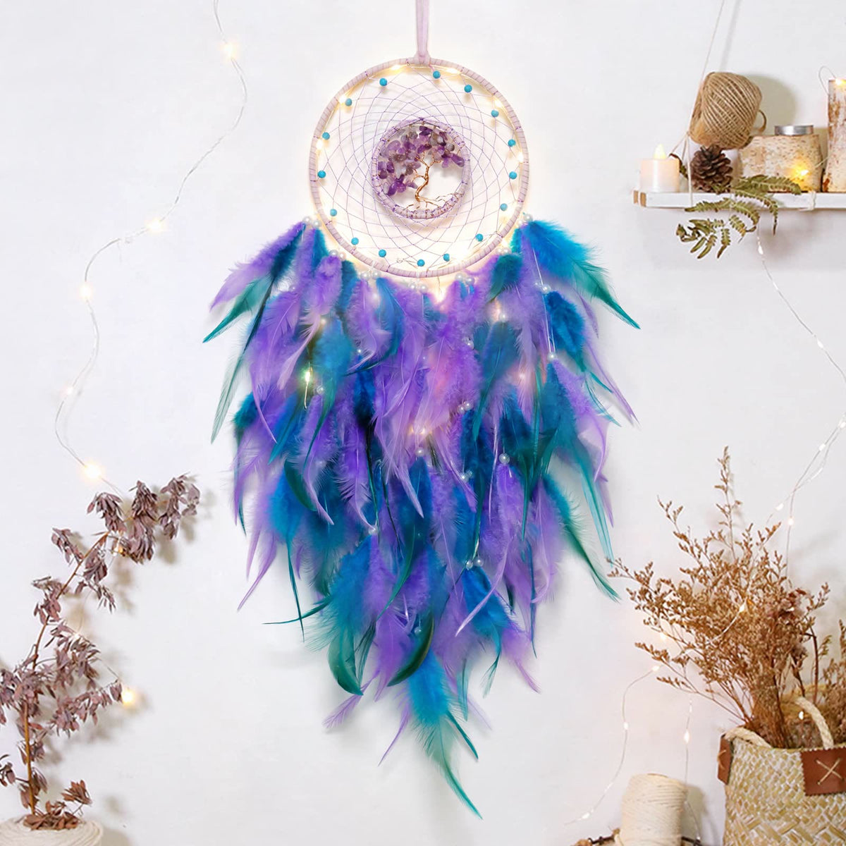 Avtoit | Crystal Tree of Life Feather Glow Dreamcatcher