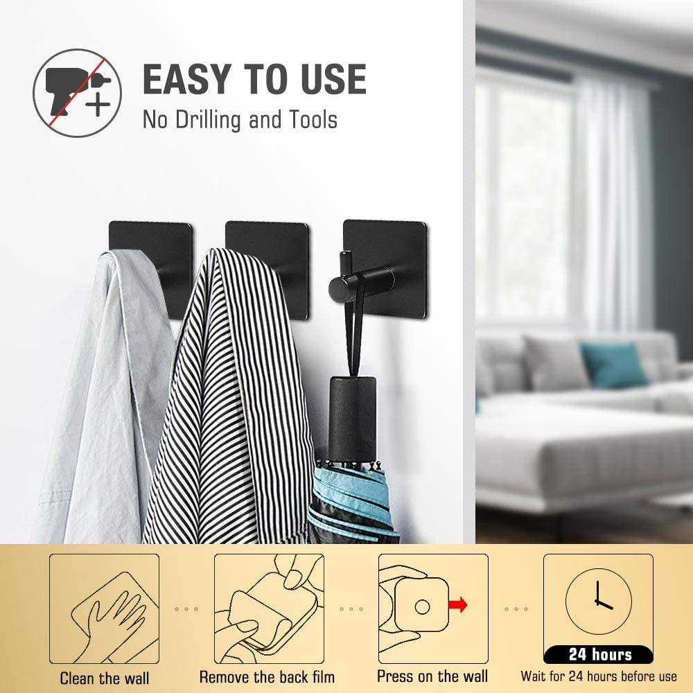 Avtoit | 4-Pack: Heavy Duty Durable 304 Stainless Steel Wall Hooks