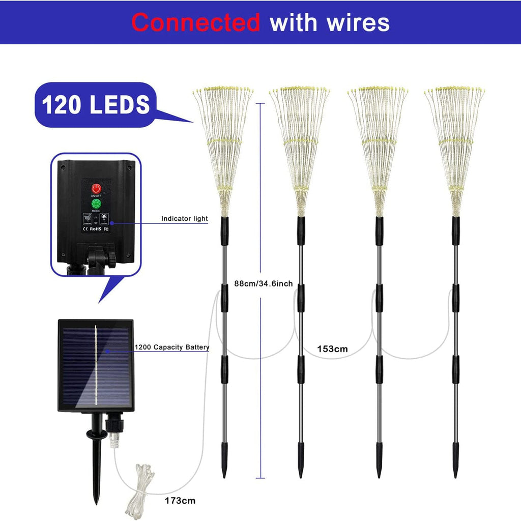 Avtoit | 4-Pack: Solar Lights Outdoor, Warm White Garden Lights