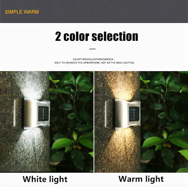 Avtoit | 4-piece: Solar Outdoor 6 LED Waterproof Wall Lights