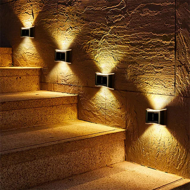 Avtoit | 4-piece: Solar Outdoor 6 LED Waterproof Wall Lights