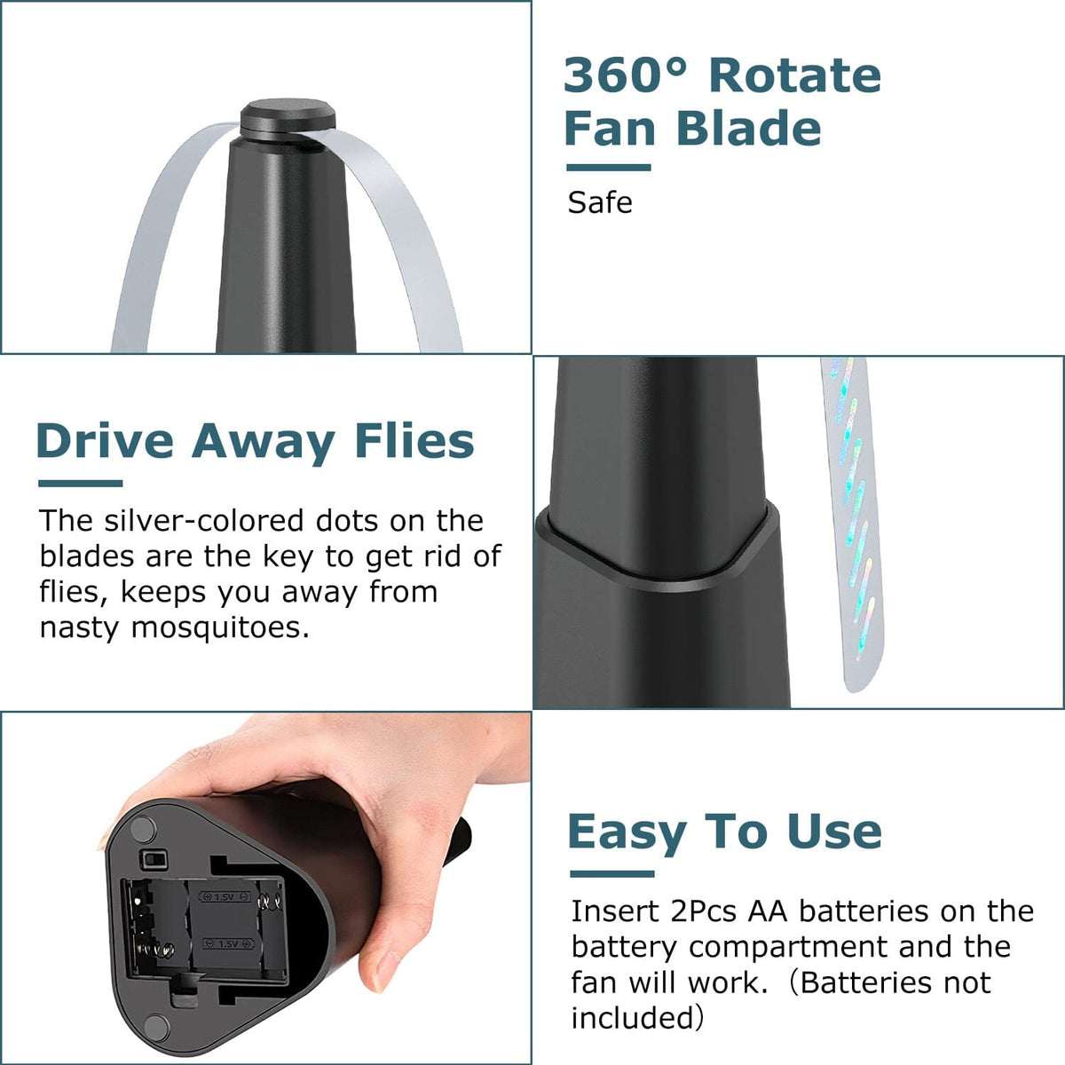 Avtoit | 4-Piece: Fly Repellent Fan Table Battery Operated Insect Repellent