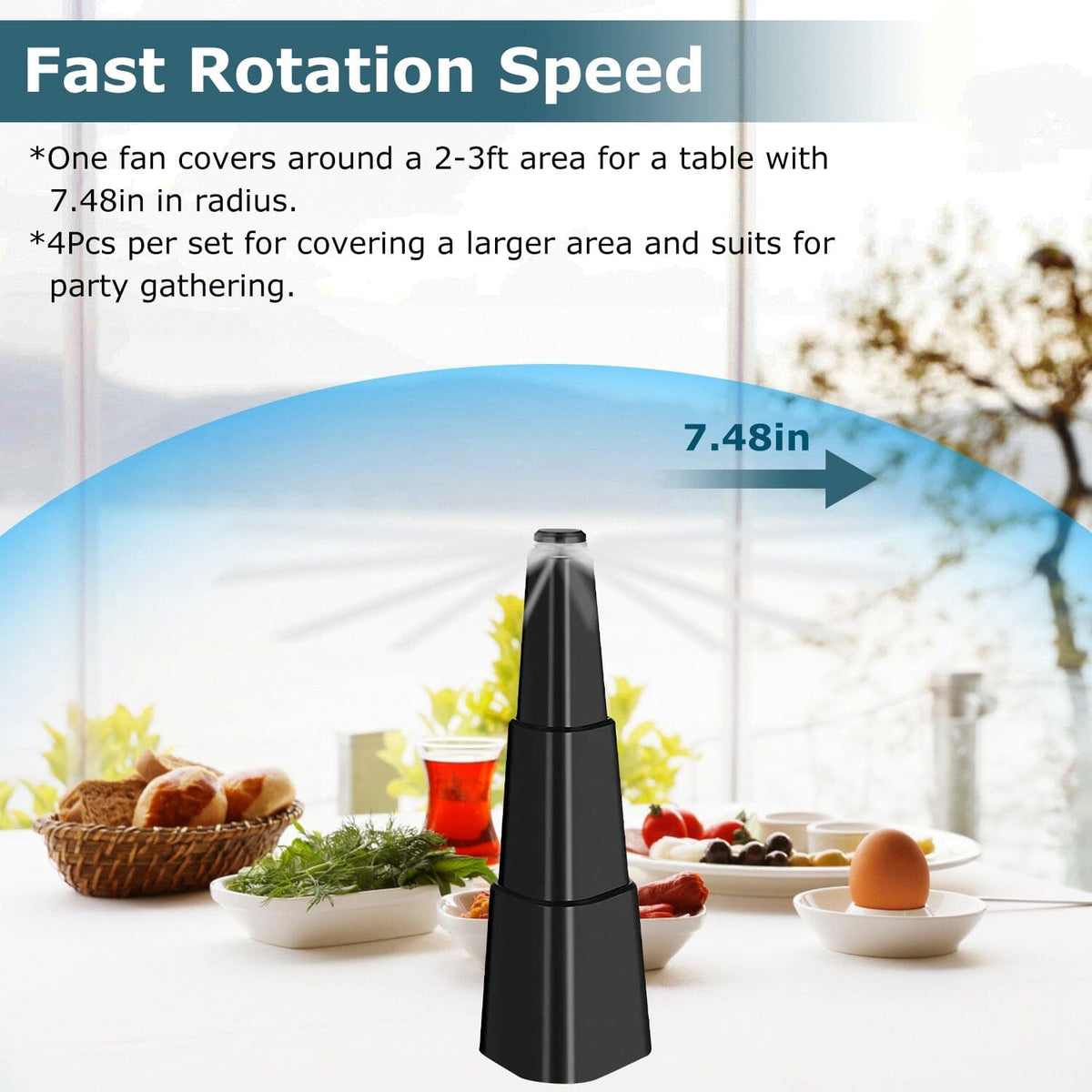 Avtoit | 4-Piece: Fly Repellent Fan Table Battery Operated Insect Repellent