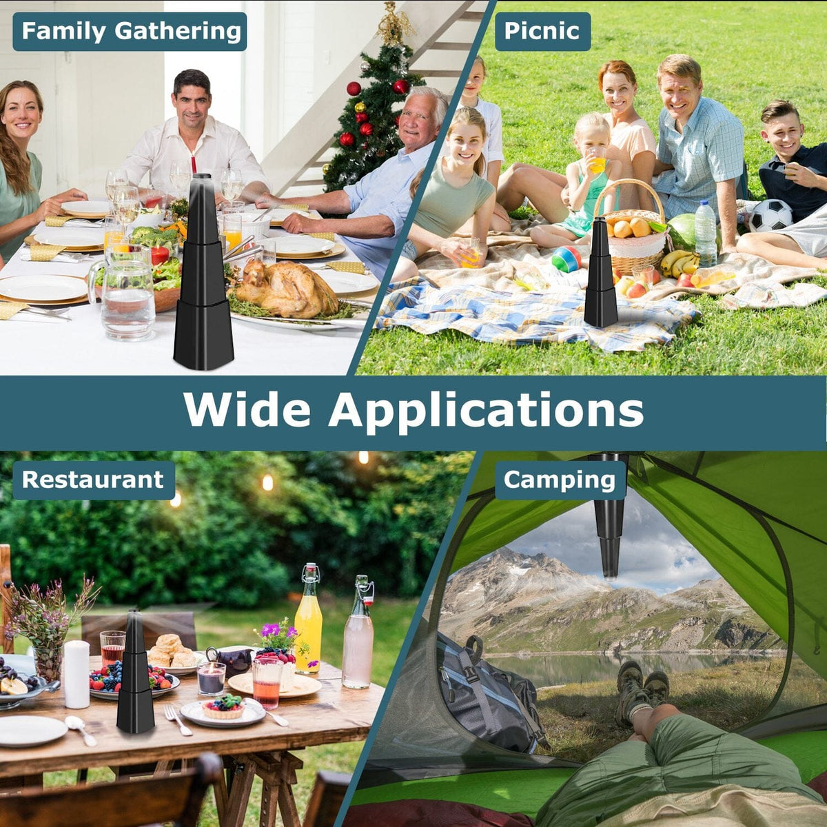 Avtoit | 4-Piece: Fly Repellent Fan Table Battery Operated Insect Repellent