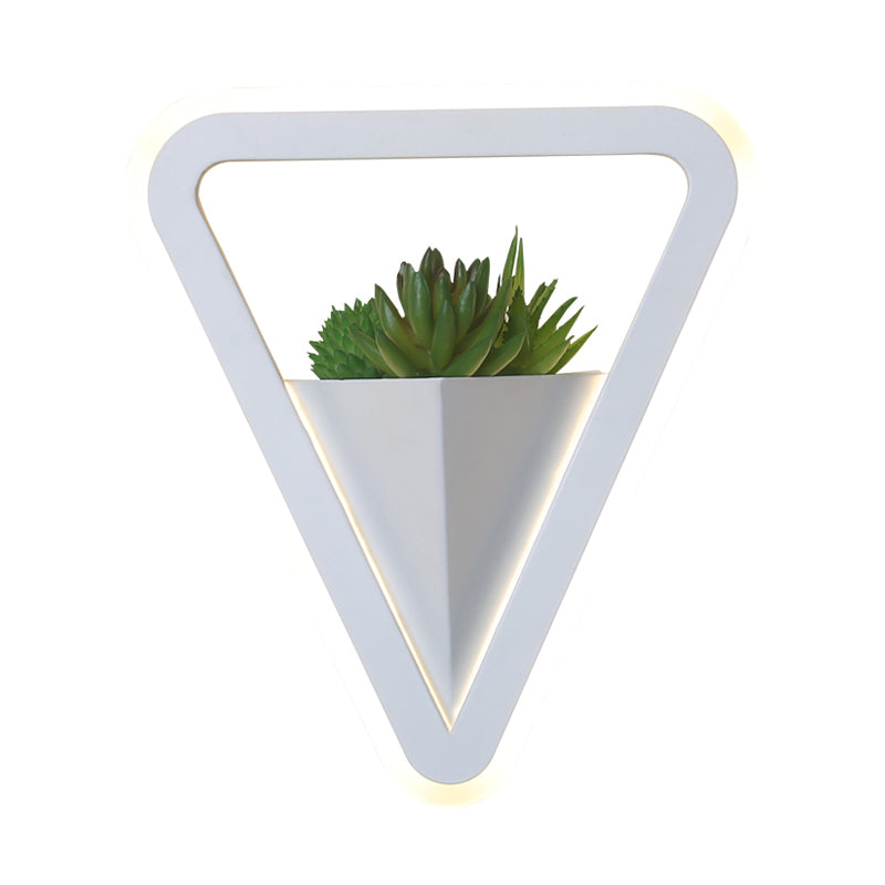 Avtoit | White 1 Bulb Wall Light Minimalistic Acrylic Triangle LED Plant Wall Lamp in Warm/White Light