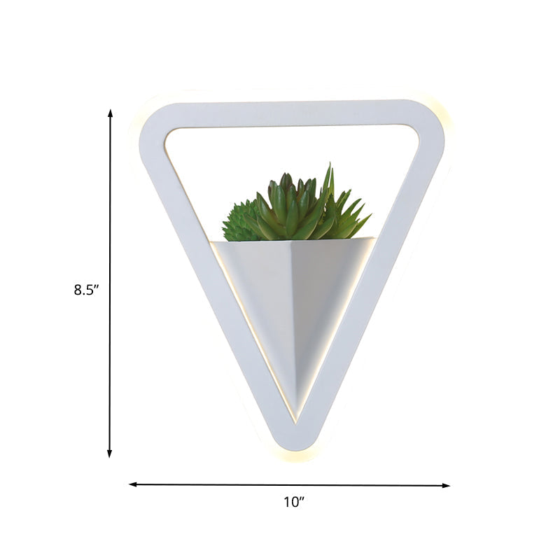 Avtoit | White 1 Bulb Wall Light Minimalistic Acrylic Triangle LED Plant Wall Lamp in Warm/White Light