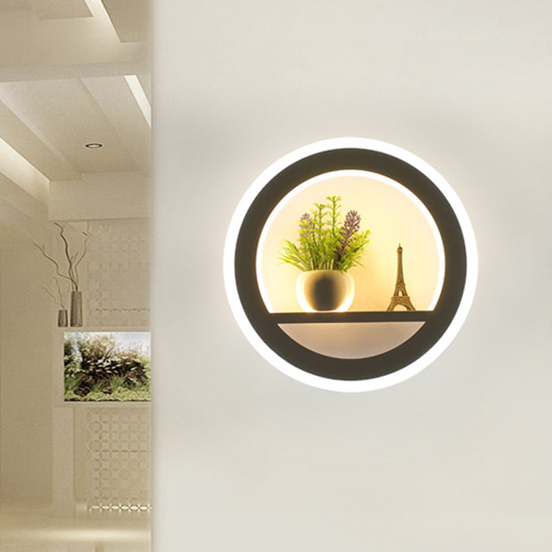 Avtoit | Metal White Wall Lamp Circular 1 Head LED Industrial Wall Light Fixture