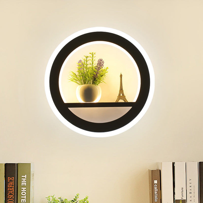 Avtoit | Metal White Wall Lamp Circular 1 Head LED Industrial Wall Light Fixture