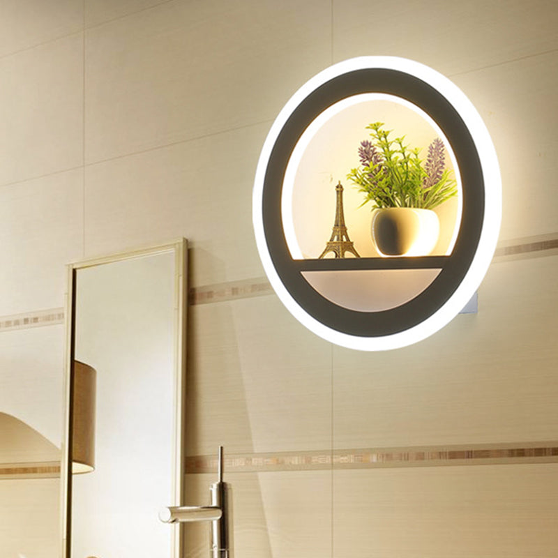 Avtoit | Metal White Wall Lamp Circular 1 Head LED Industrial Wall Light Fixture