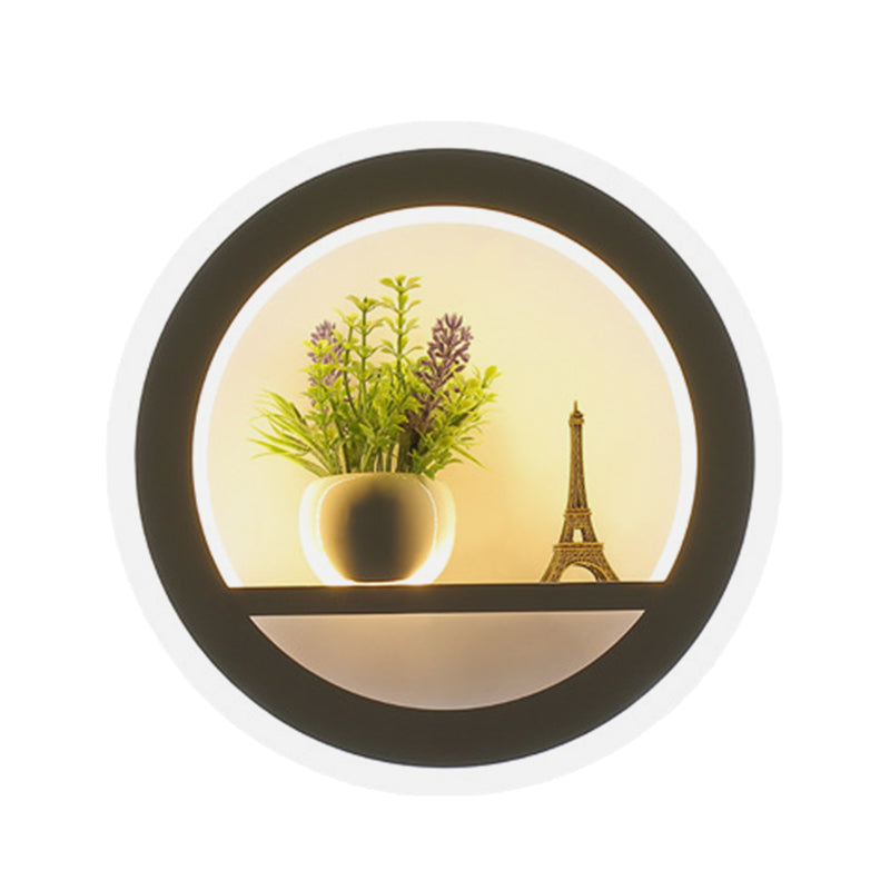 Avtoit | Metal White Wall Lamp Circular 1 Head LED Industrial Wall Light Fixture