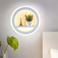 Avtoit | 1 Light Circle Wall Lamp Industrial White Metal LED Plant Wall Light for Bedroom