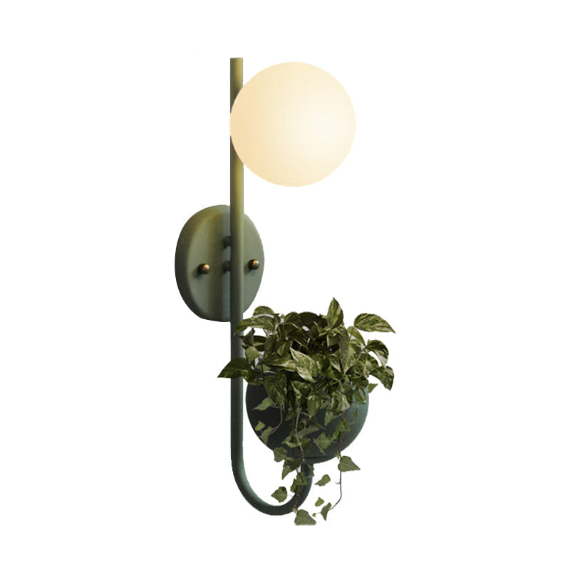 Avtoit | 1 Light Ball Wall Lamp Industrial Yellow/Blue/Green Metal LED Plant Wall Mount Lighting for Restaurant