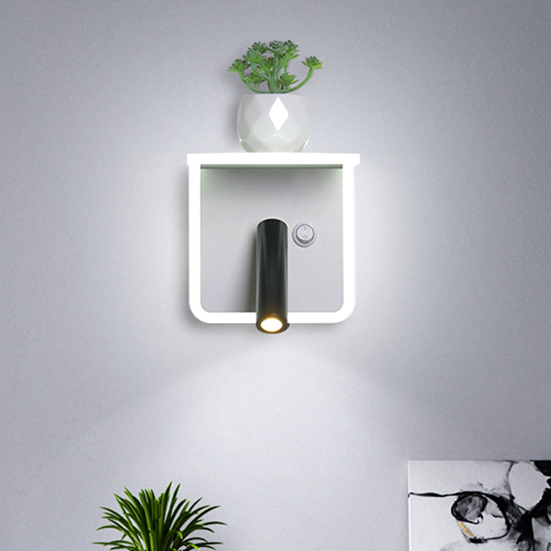 Avtoit | White LED wall light Minimalism Acrylic Round/Rectangle Wall Outdoor Light with Plant Decoration in Warm/White Light