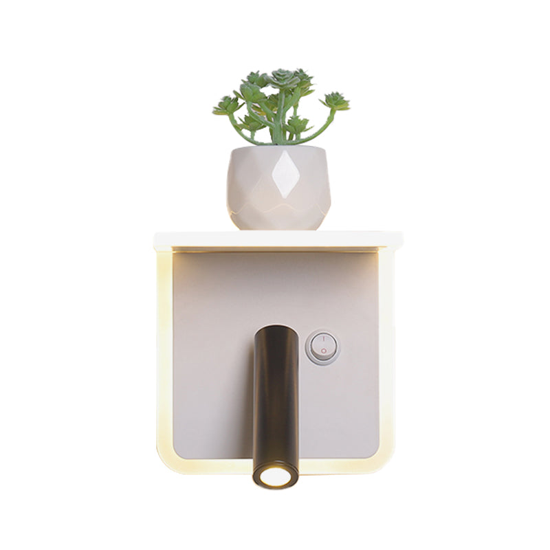 Avtoit | White LED wall light Minimalism Acrylic Round/Rectangle Wall Outdoor Light with Plant Decoration in Warm/White Light