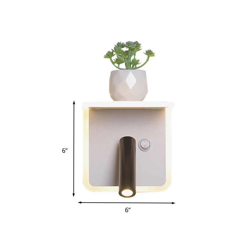Avtoit | White LED wall light Minimalism Acrylic Round/Rectangle Wall Outdoor Light with Plant Decoration in Warm/White Light