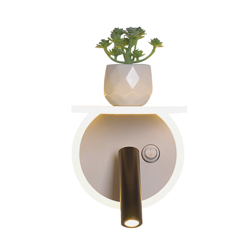 Avtoit | White LED wall light Minimalism Acrylic Round/Rectangle Wall Outdoor Light with Plant Decoration in Warm/White Light