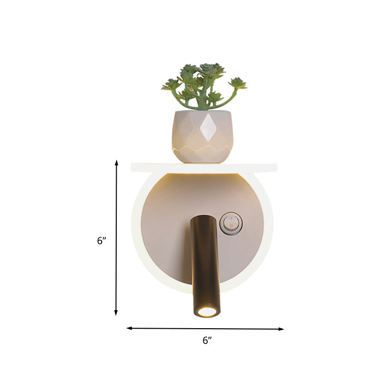 Avtoit | White LED wall light Minimalism Acrylic Round/Rectangle Wall Outdoor Light with Plant Decoration in Warm/White Light