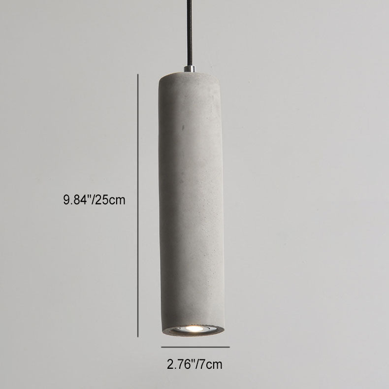 Avtoit | StoneCast Industrial Cylinder Pendant Light made of Concrete | 1 Light | Smooth or Rough Surface