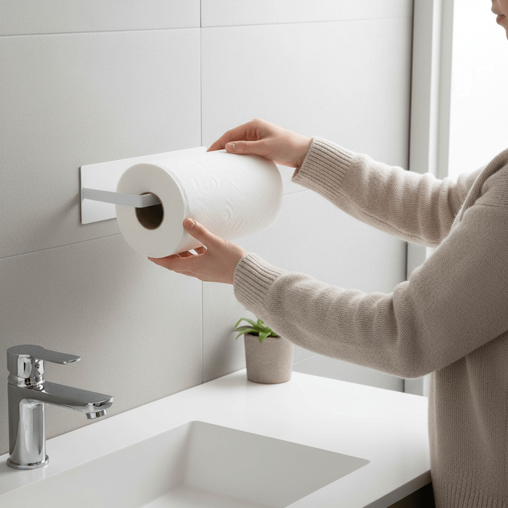 Avtoit | Modern Paper Towel Holder, Durable Iron, Wall Mountable