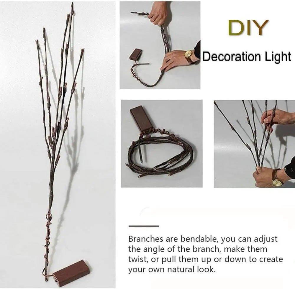 Avtoit | Battery-operated adjustable LED branch decoration string lights