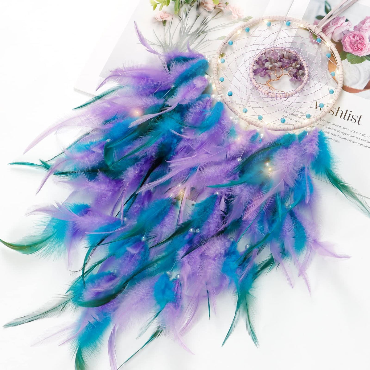 Avtoit | Crystal Tree of Life Feather Glow Dreamcatcher