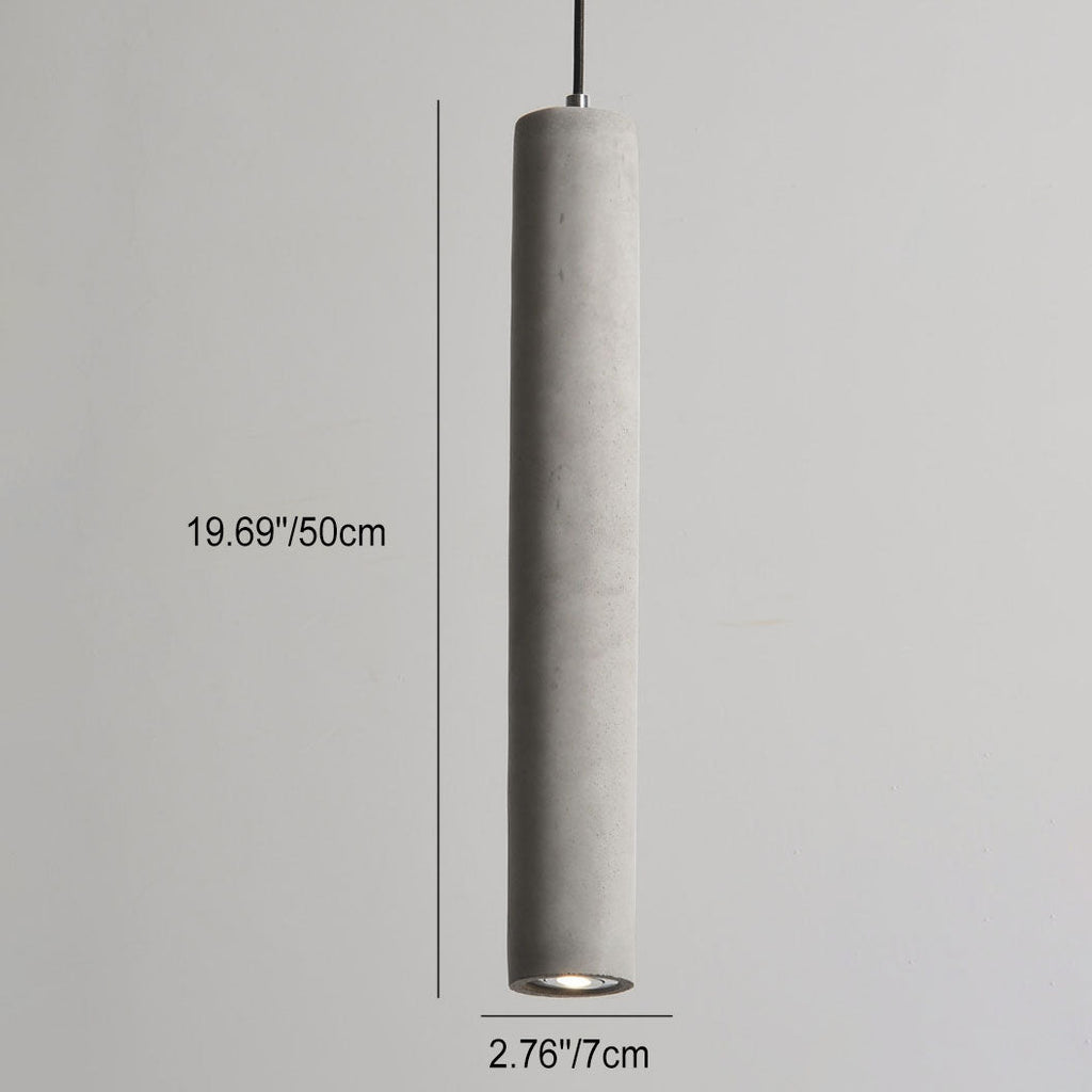 Avtoit | StoneCast Industrial Cylinder Pendant Light made of Concrete | 1 Light | Smooth or Rough Surface