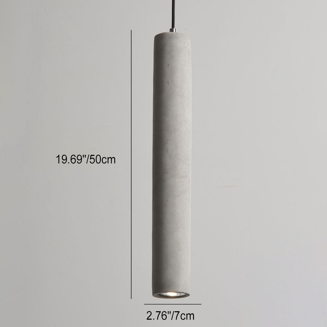 Avtoit | StoneCast Industrial Cylinder Pendant Light made of Concrete | 1 Light | Smooth or Rough Surface