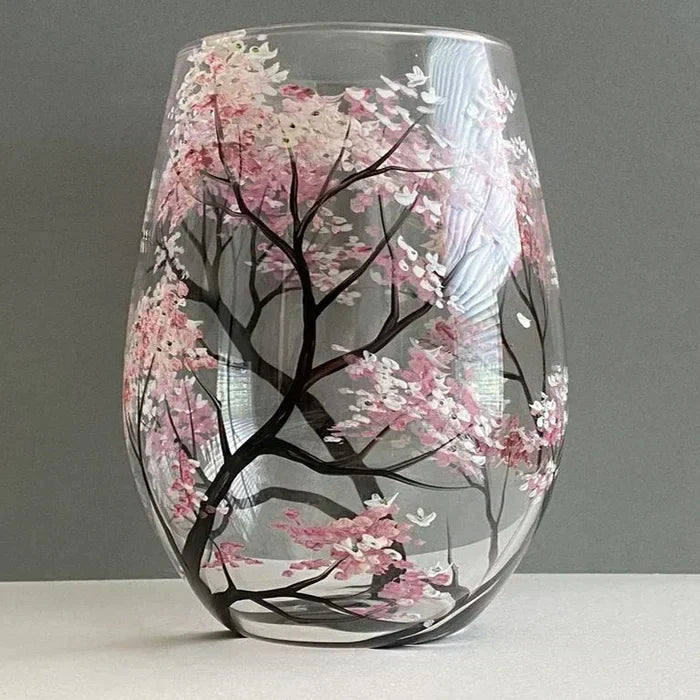 Avtoit | Hand Painted Four Seasons Tree Wine Glasses | Unique Art