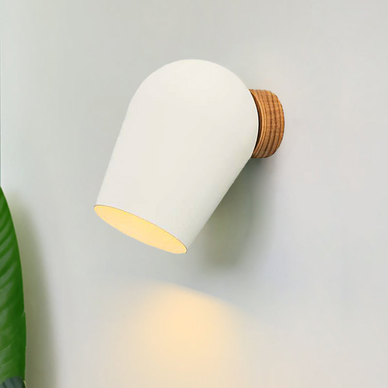 Avtoit | Dome Wall Light with White Metal Shade 1 Light Nordic Wall Lighting for Nightstand