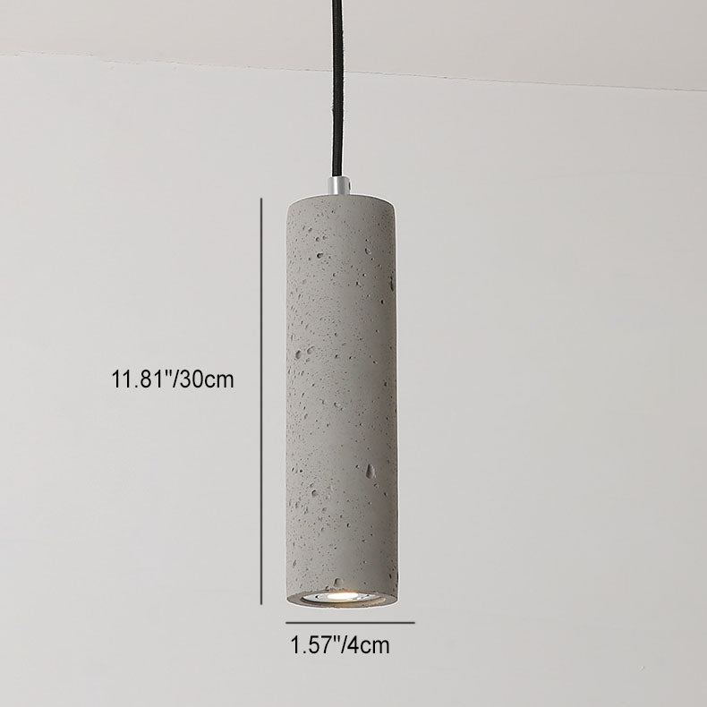 Avtoit | StoneCast Industrial Cylinder Pendant Light made of Concrete | 1 Light | Smooth or Rough Surface