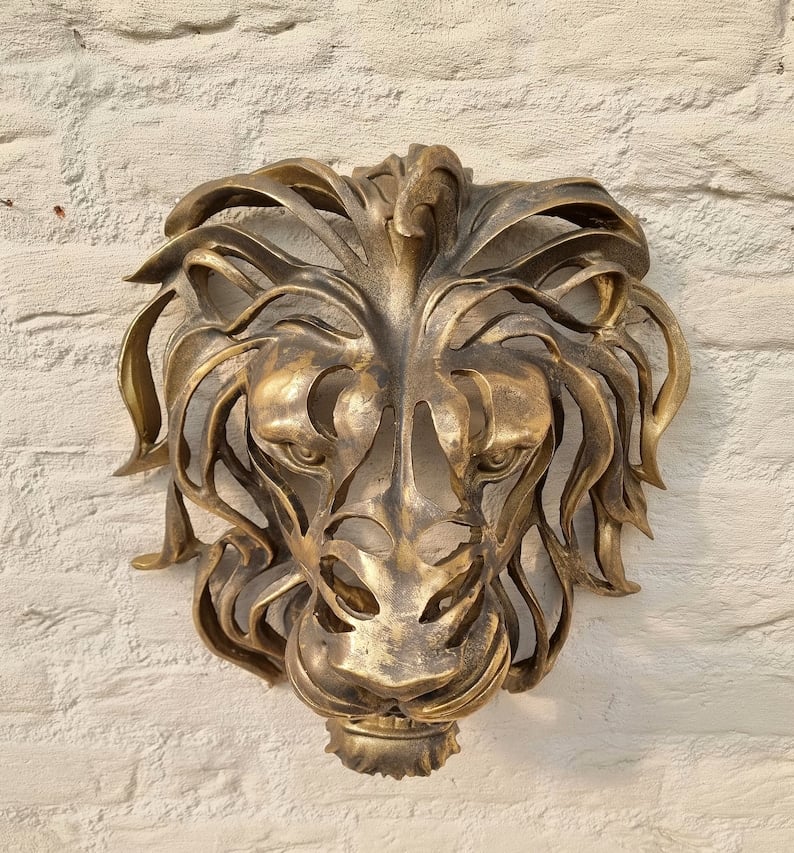 Avtoit | Rare Find-Large Lion Head Wall Mounted Art Sculpture
