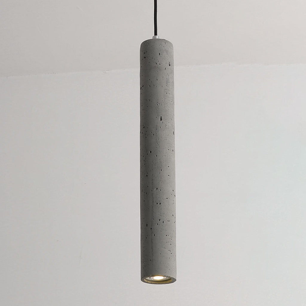 Avtoit | StoneCast Industrial Cylinder Pendant Light made of Concrete | 1 Light | Smooth or Rough Surface