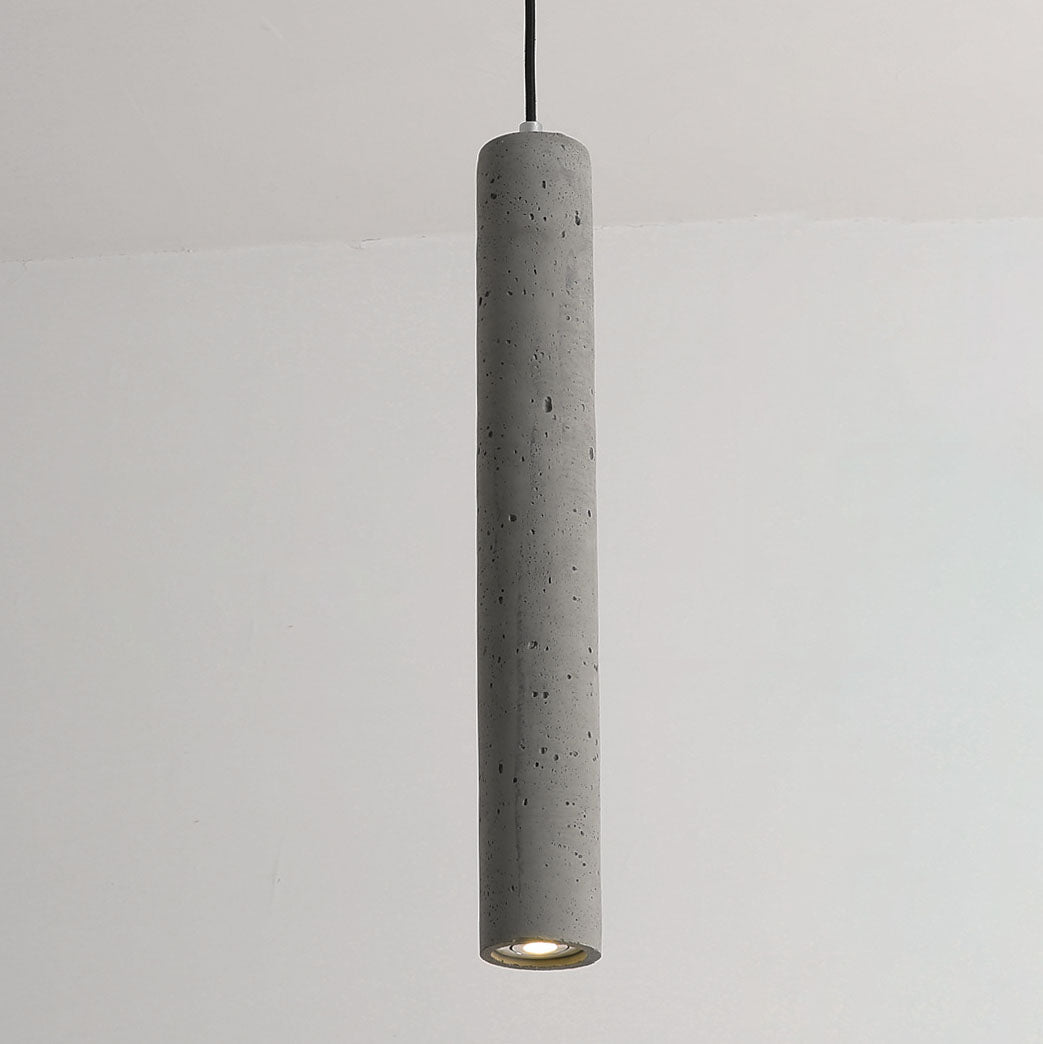 Avtoit | StoneCast Industrial Cylinder Pendant Light made of Concrete | 1 Light | Smooth or Rough Surface