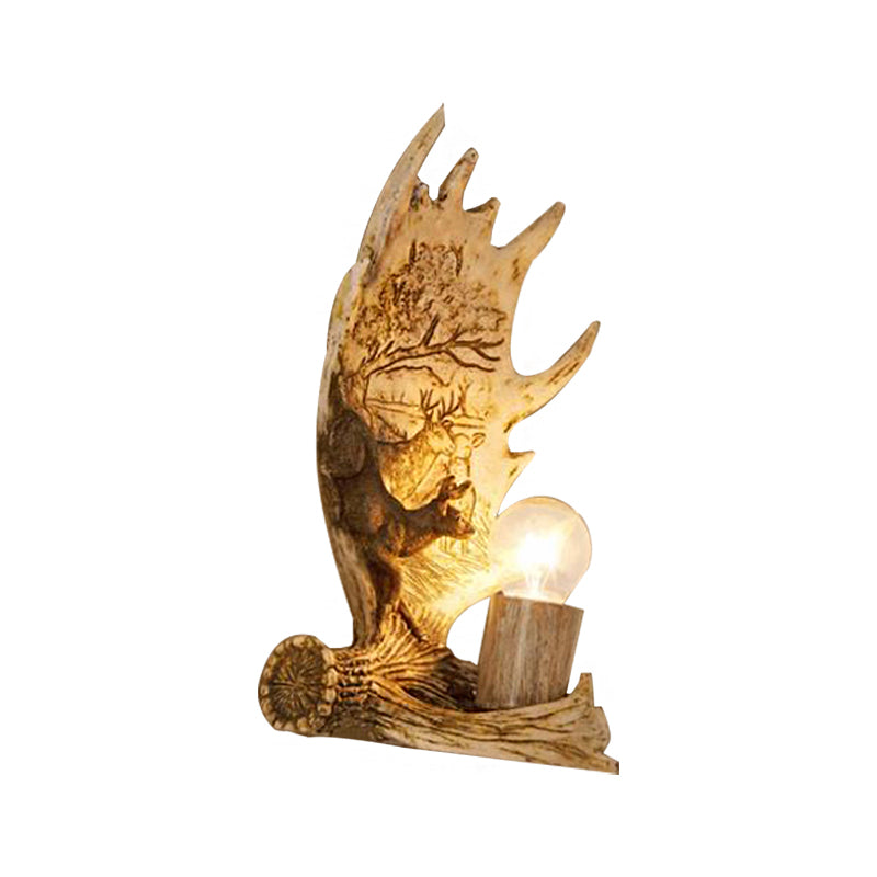 Avtoit | 1 Light Marble Wall Light Modern Style Bronze Cylinder Dining Room Wall Light with Moose