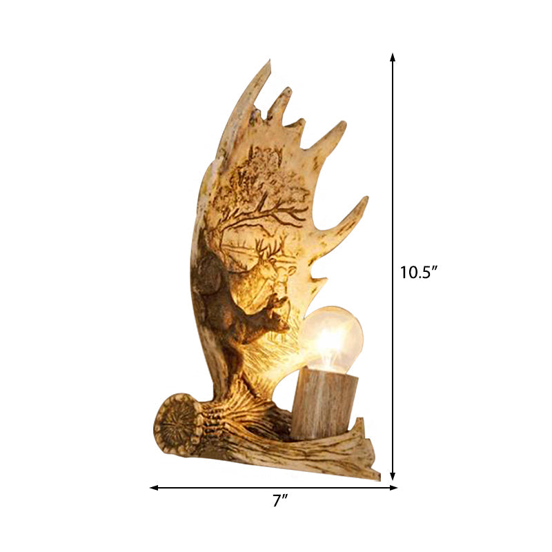 Avtoit | 1 Light Marble Wall Light Modern Style Bronze Cylinder Dining Room Wall Light with Moose