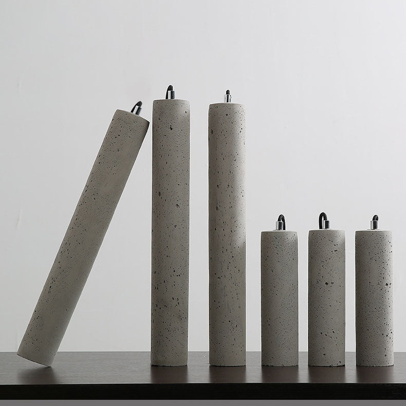 Avtoit | StoneCast Industrial Cylinder Pendant Light made of Concrete | 1 Light | Smooth or Rough Surface