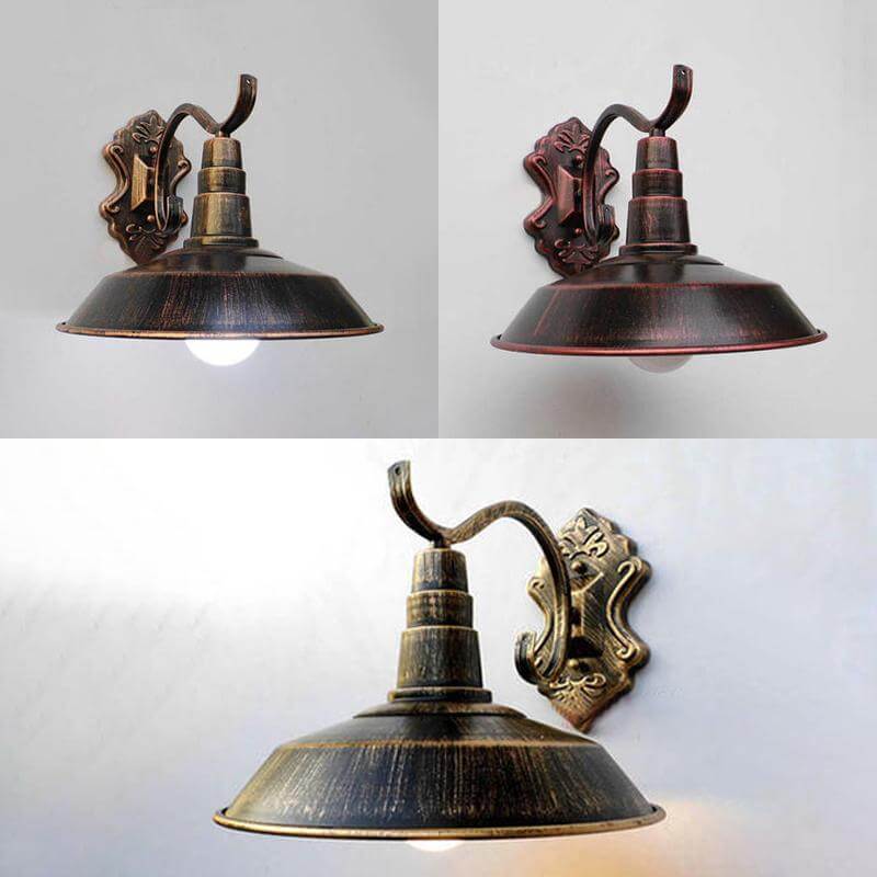 Avtoit | 1 Bulb Barn Wall Light Country House Style Copper/Rust Wrought Iron Wall Lamp for Corridor