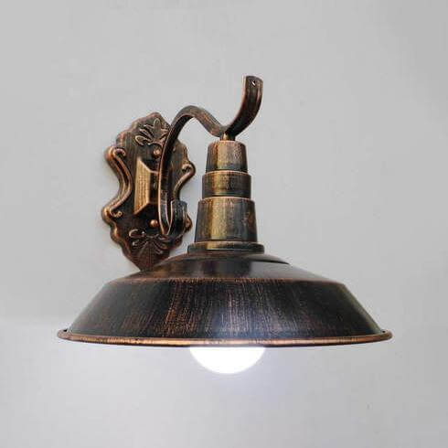 Avtoit | 1 Bulb Barn Wall Light Country House Style Copper/Rust Wrought Iron Wall Lamp for Corridor