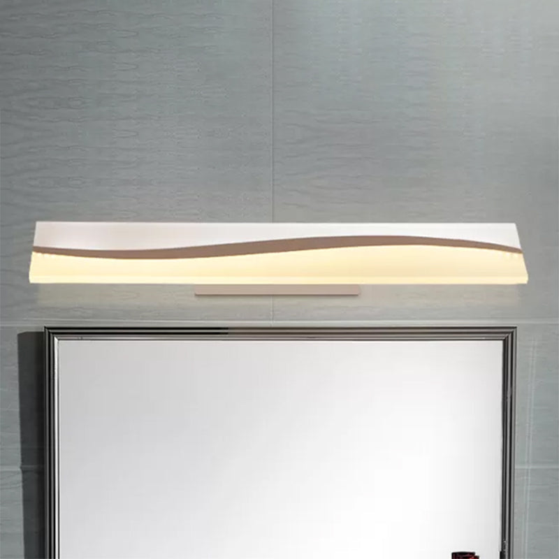 Avtoit | Acrylic Rectangular Makeup Mirror Lamp Simple 16"/19.5"/23" Width LED Bathroom Light over Mirror in Warm/White, Water and Fog Resistant