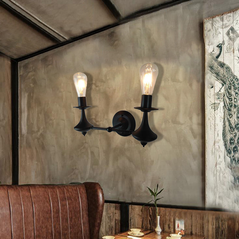 Avtoit | Metal Exposed Bulb Wall Lighting Industrial 1/2 Light Dining Room Wall Lamp Fixture