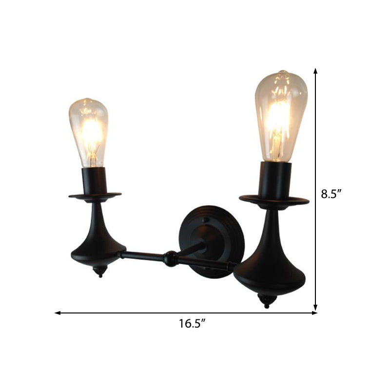 Avtoit | Metal Exposed Bulb Wall Lighting Industrial 1/2 Light Dining Room Wall Lamp Fixture