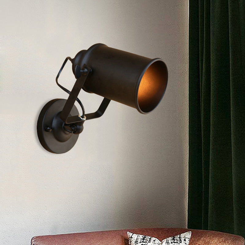 Avtoit | Cylinder Metallic Wall Light Antique Style 1 Light Living Room Wall Mounted Light in Black/Rust