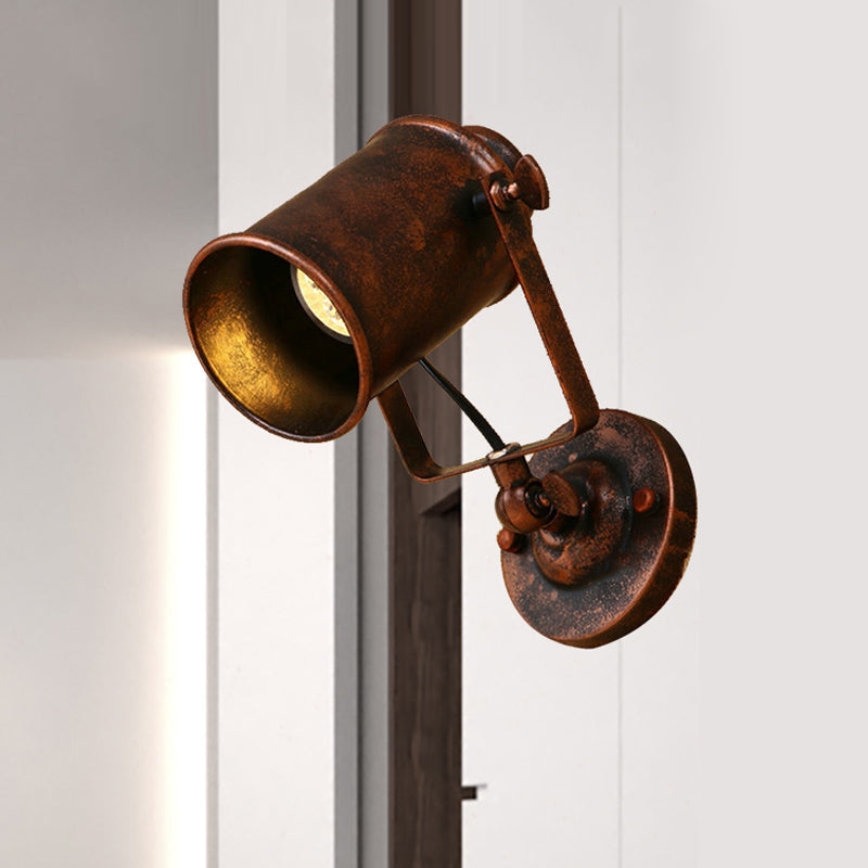 Avtoit | Cylinder Metallic Wall Light Antique Style 1 Light Living Room Wall Mounted Light in Black/Rust