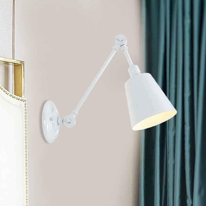 Avtoit | 1 Light Metal Wall Lamp Contemporary Black/Rust Colored Tailored Bedroom Wall Lamp Sconces with Adjustable Arm